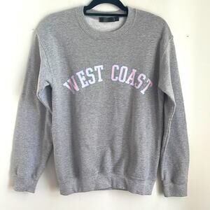 Missguided West Coast oversized crewneck sweater shirt sz S